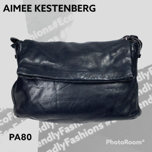 Aimee Krestenber Bali Hobo Handbag Black Leather